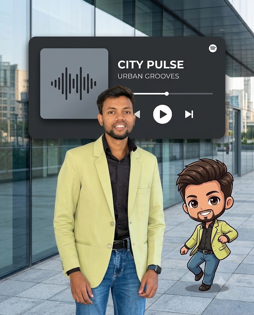 song cartoon face AI photo prompt